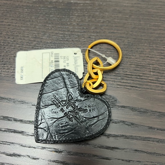 Sharif leather Heart-Shaped Red and Gold Keychain - Picture 2 of 3